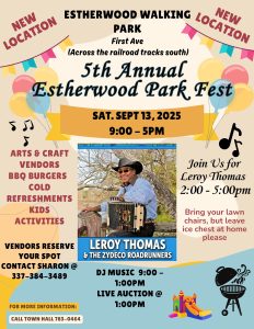 informational flyer featuring a picture of Leroy Thomas with his accordian