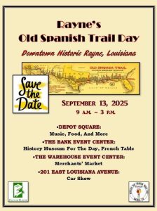 Informational flyer with map of the southern United States, highlighting the Old Spanish Trail