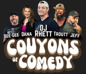 Couyons of Comedy flier featuring pictures of comedians