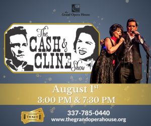 Information flyer about a Johnny Cash/Patsy Cline show