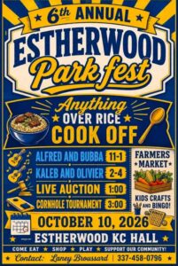 Informational flyer about Estherwood Park Fest
