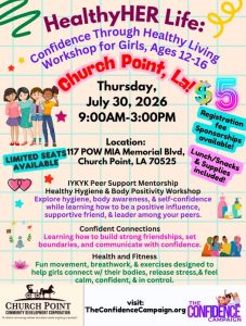 informational flyer for event for girls 12-16 years old