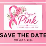 project pink save the date, featuring a pink ribbon with flowers