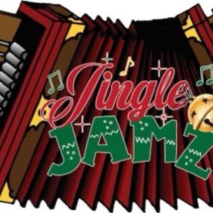Jingle Jamz written over the background of an accordion