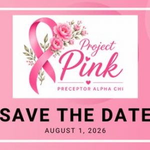 project pink save the date, featuring a pink ribbon with flowers